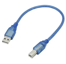 10szt/lot 30cm Adapter USB 2.0 typu A męski na B (AM BM) Krótki kabel do transmisji danych Przewód do drukarki Niebieski