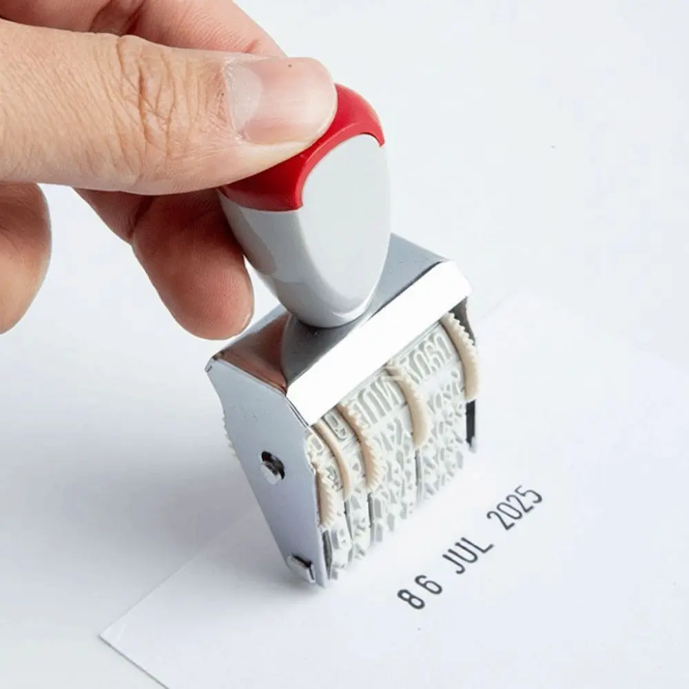 Practical Digital Date Wheel Stamp Vintage Adjustable Date Rotating Stamp Clear Imprint Handmade Self-Inking Rubber Date Stamp