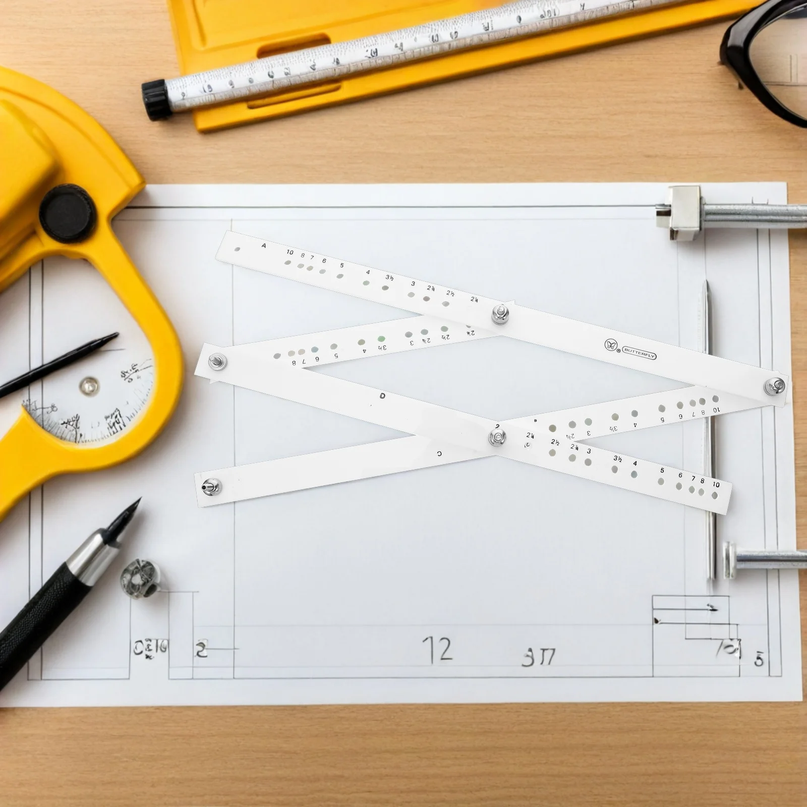 أداة رسم احترافية للتكبير لصياغة الهندسة المعمارية ومكتب الطالب يستخدم مقياس صياغة مسطرة الرسم #5