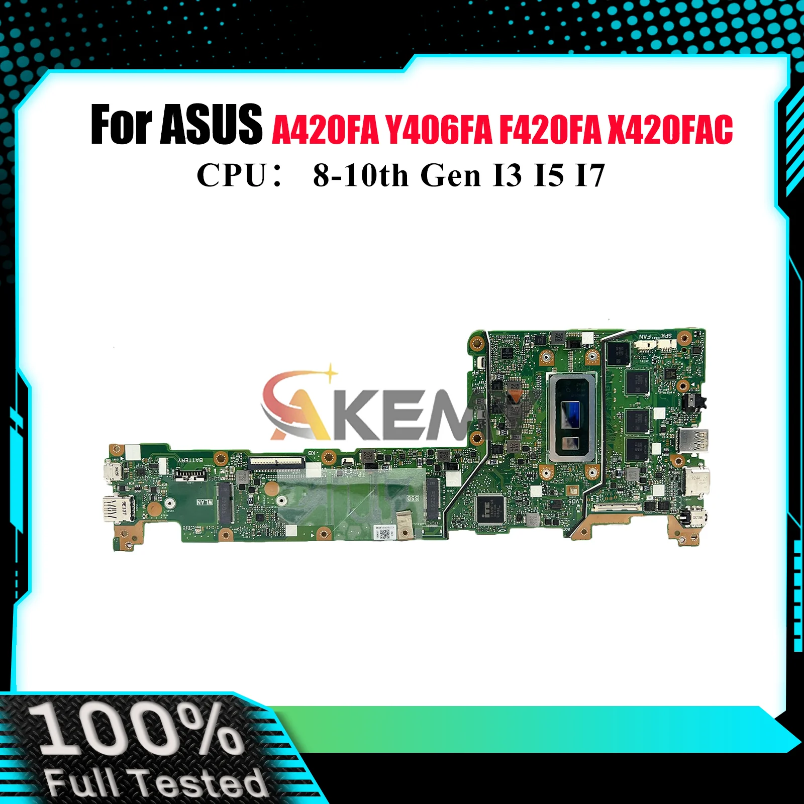 

Материнская плата для ноутбука X420FA для ASUS VivoBook X420FA Y406FA X420FAC F420FA X420F A420FA с процессором I3 I5 I7 100% тестирование ОК