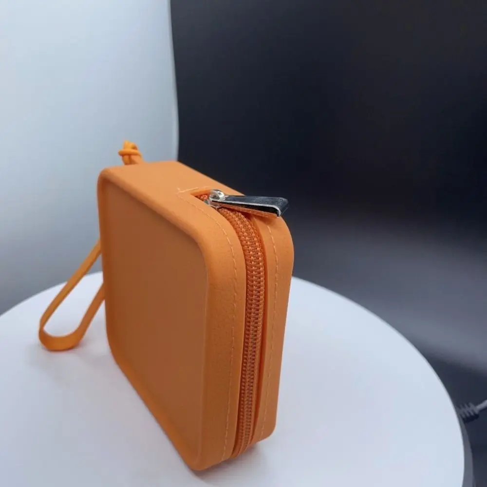 Ins Silicone Square Coin Purse, Cor sólida bonito, Mini item pequeno saco, Batom saco cosmético, Presente portátil