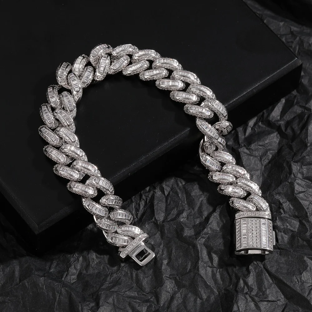 13mm Iced Miami Cuban Chain Bracelet Paved Cubic Zirconia Hiphop Bangle Anklet For Men Luxury Fashion Accessory Repper Outfit