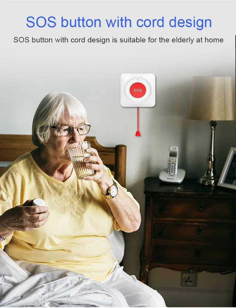 Tuya Smart Zigbee SOS Emergency Button APP Notification SOS Emergency Call Button Wireless Panic Button for Kid Elderly Patient
