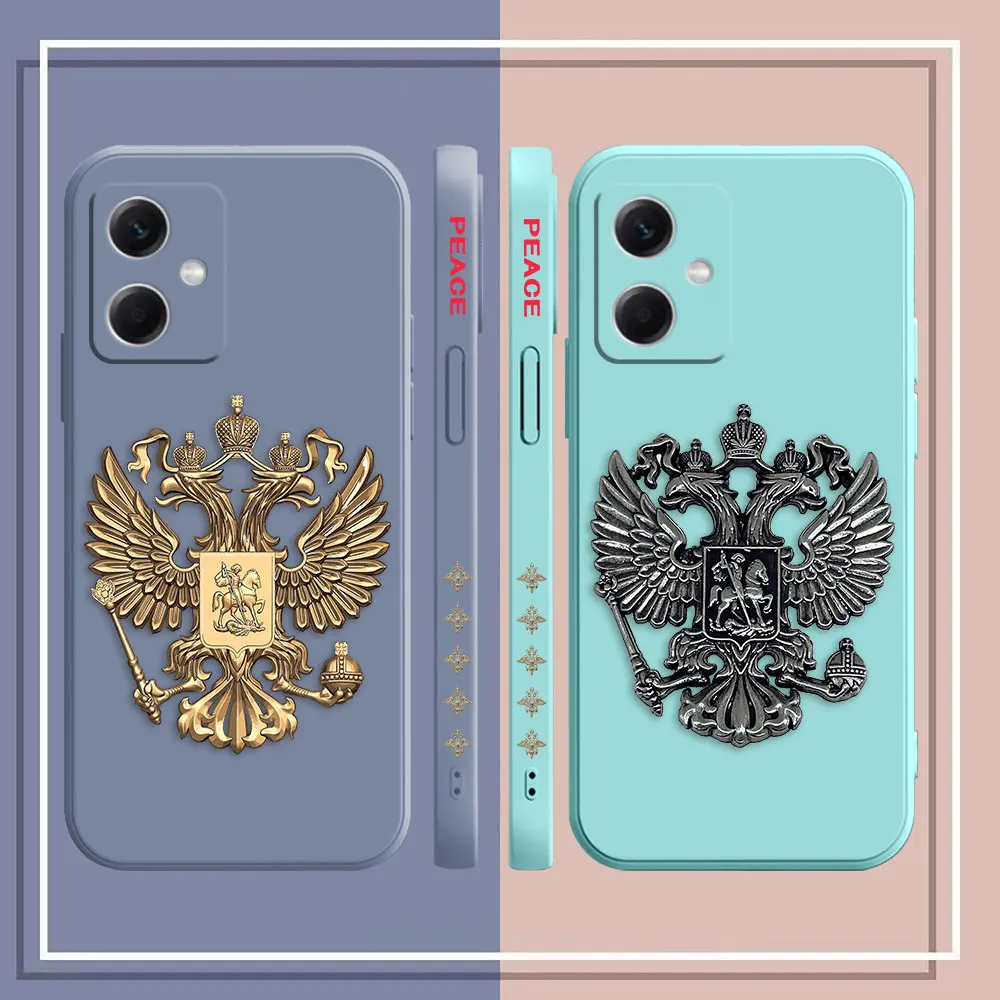 Russian Double-headed Eagle Logo Phone Case For Redmi Note 12 12S 11 11T 11E 11R 11S 10 8 PRO PLUS 4G 5G Case Fundas Shell Capa