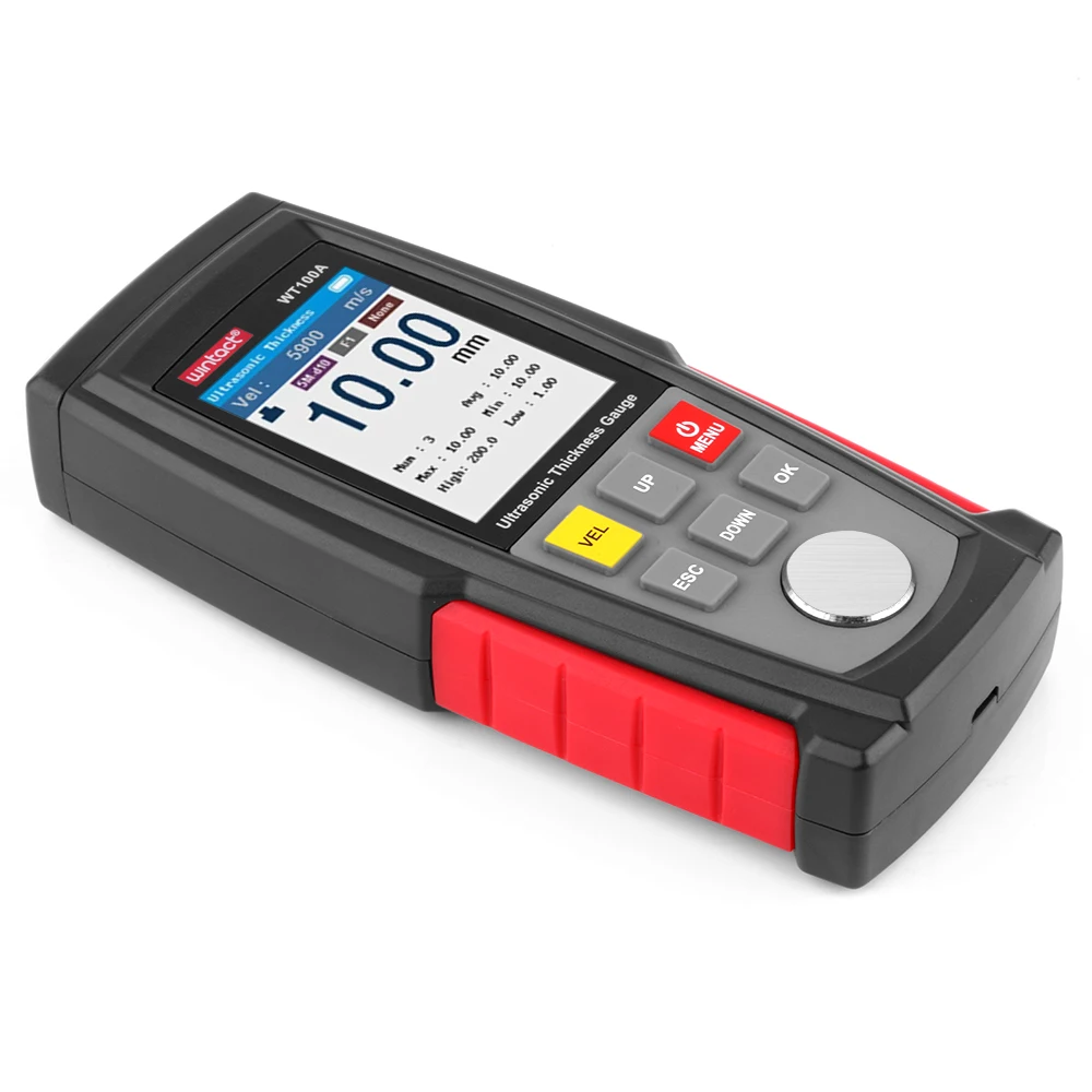 

Digital Ultrasonic Thickness Gauge Meter Tester USB Charging Digital Thickness Metal Tester High Precision WT100A