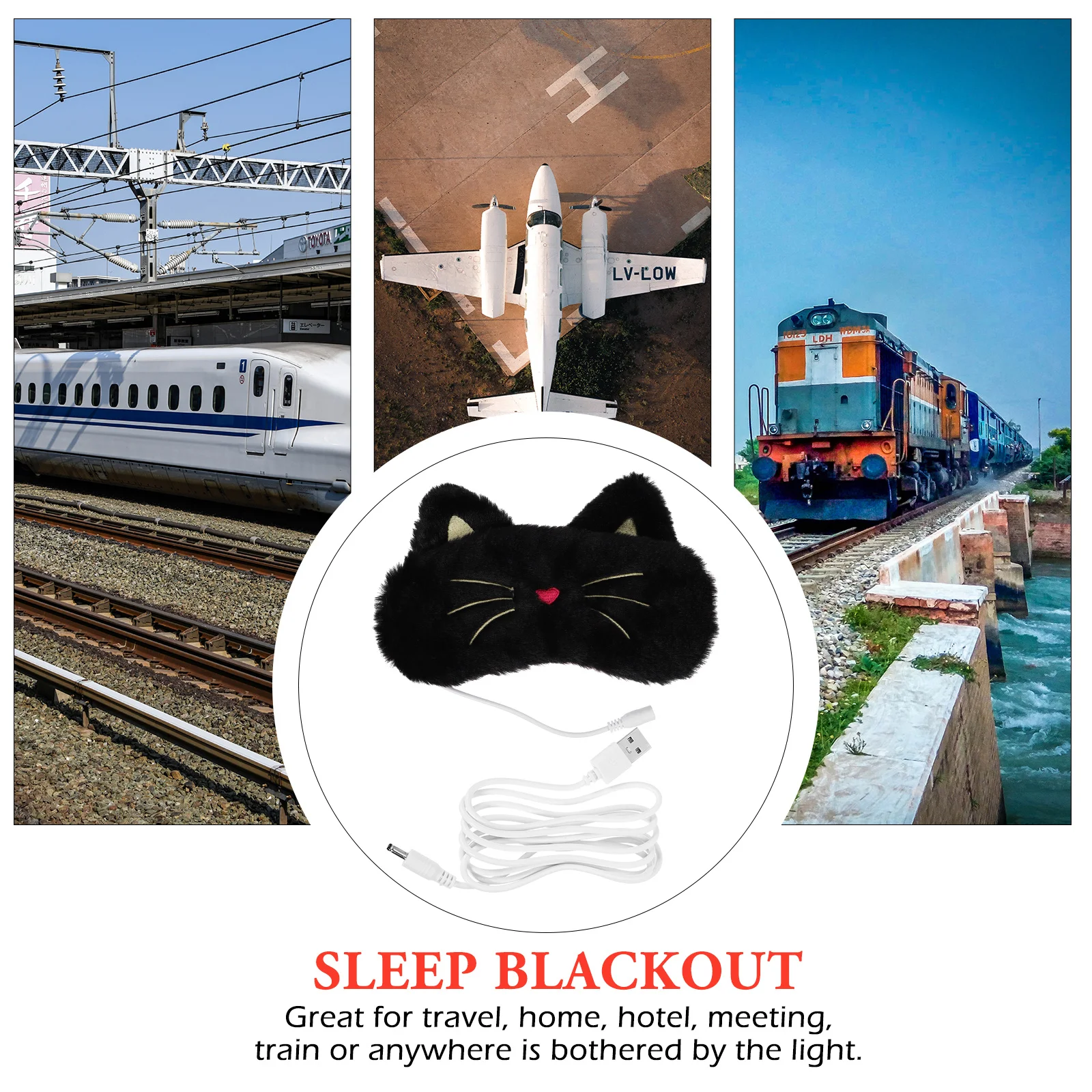 

1Set Heated Eye Mask USB Thermostatic Sleep Eye Patch Adjustable Magnetic Heating Blindfold for Travel Home Relaxation