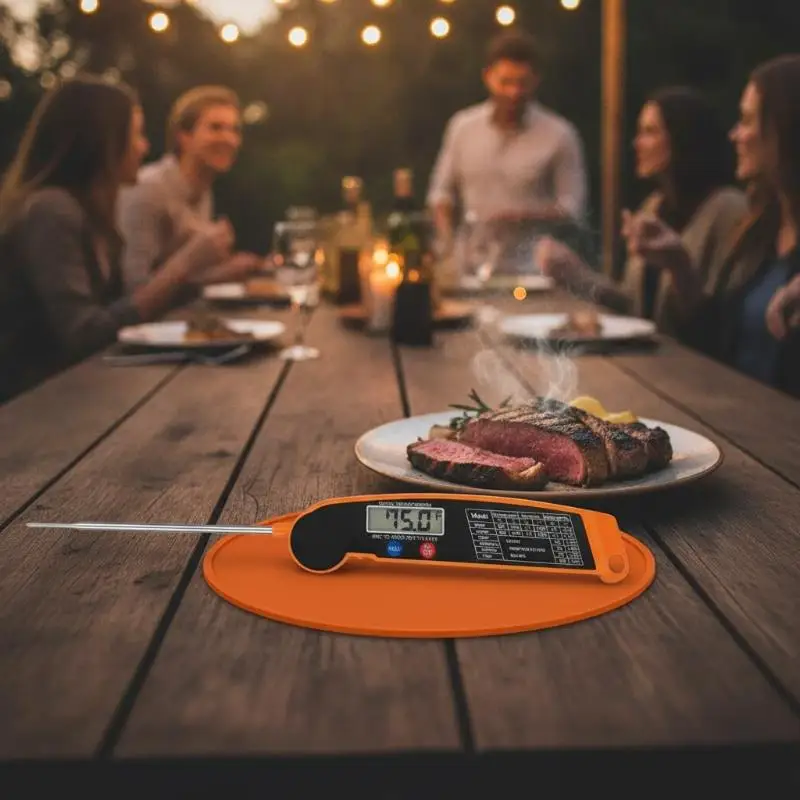 Instant Read Digital Food Thermometer High Accuracy Waterproof for Meat Milk Candy BBQ Oven Grilling Home Kitchen Use