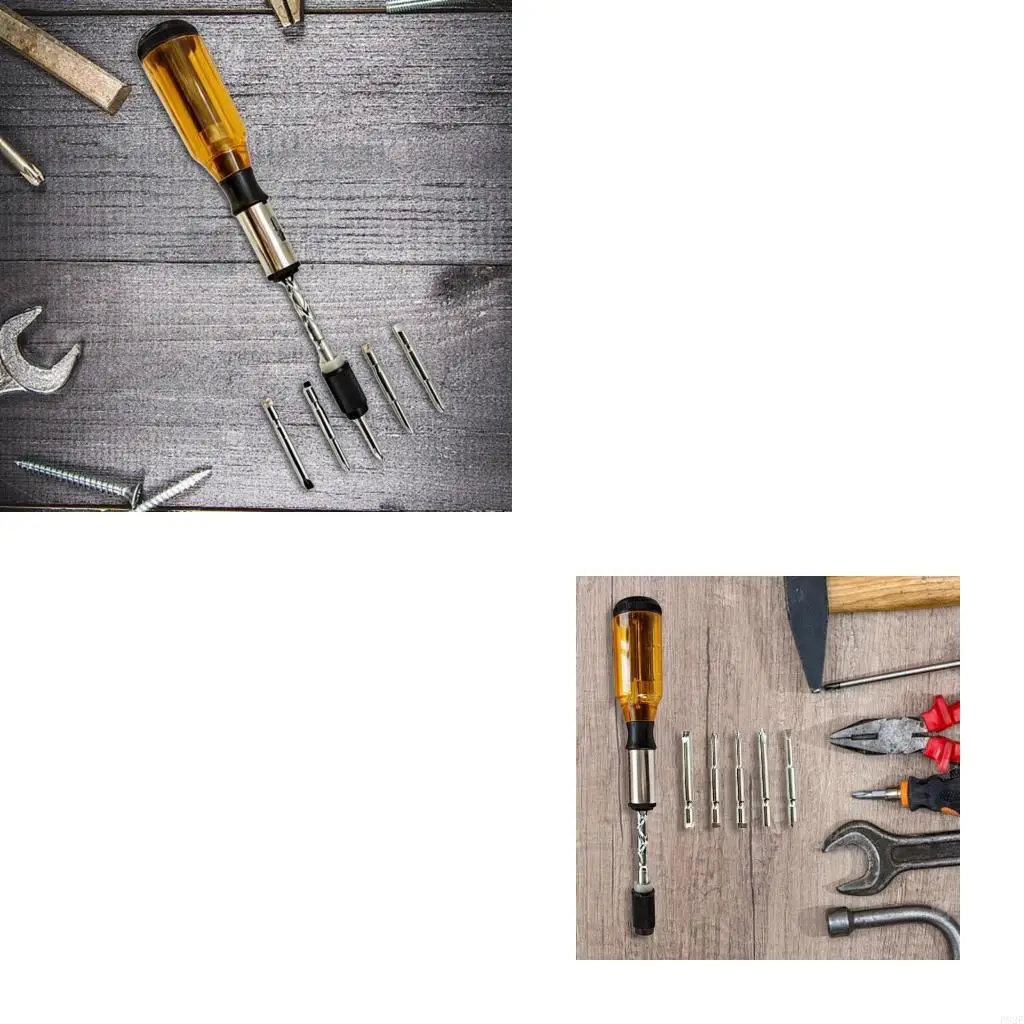 

P82E Semi-automatic Rotating Spirals Screwdriver with 5pcs Replacement Bit Screwdriver