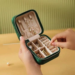 Stylish PU Leather Jewelry Case Women/Girls Portable Accessories Organizer Storage Bag Fine Rings Earrings Necklace Jewelry Box