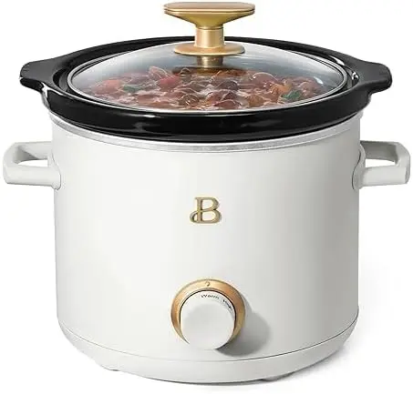 مجموعة جميلة من قطعتين من الفخار بطيء ، 2 كوارت ، الزعتر ، الثلج الأبيض ، واط ، إعدادات الحرارة القابلة للتعديل ، أدوات المطبخ عن طريق الفستان