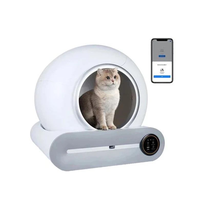 WC automático cerrado para gatos – Bandeja de arena autolimpiante 65L - imagen 3