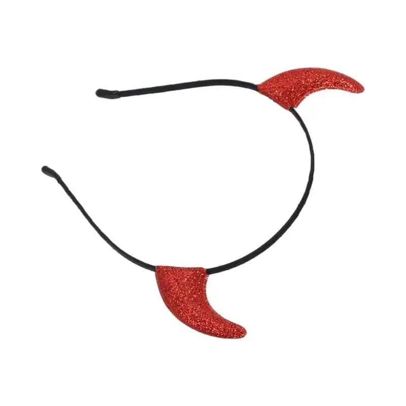39BD Cosplay Hexe Horn Stirnband Punk Haarband Dark Series Hairhoop Foto Kopfbedeckung – Detail 8