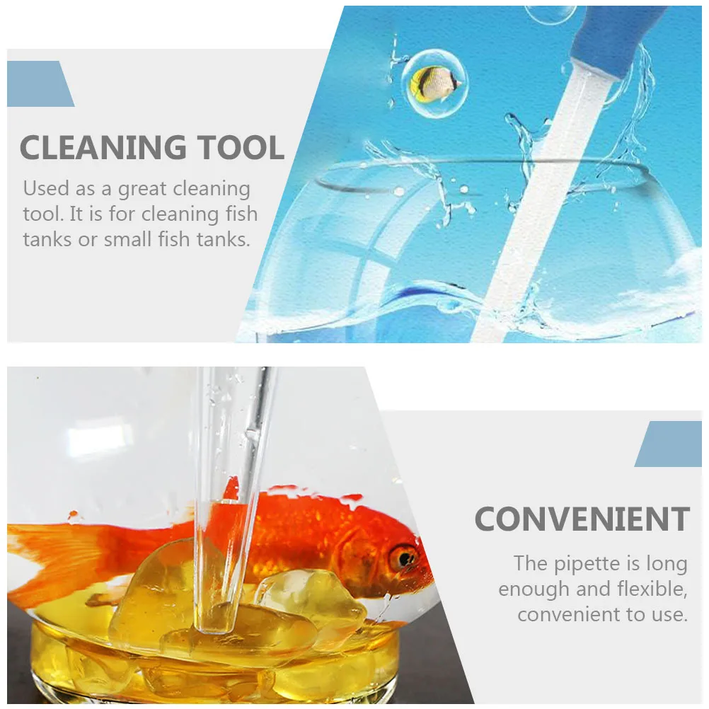 

3Pcs Fish Tank Cleaning Supply Manual Water Changer with Scale Sturdy Plastic Dropper for Aquarium Dust and Waste Removal Tool