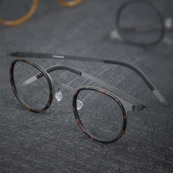 Dänemark Luxusmarke reine Titan Brillen schrauben loses Design Männer Brille Rahmen Spiegel Ring Trennung Blaulicht Brillen
