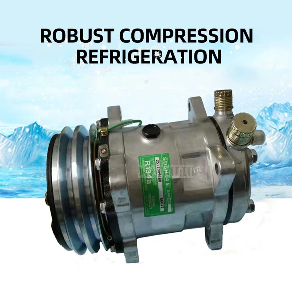 2026年式 12V/24V トラックおよび農業車両用エアコンプレッサー 6670 6680 SD508 SD5H14 72239750