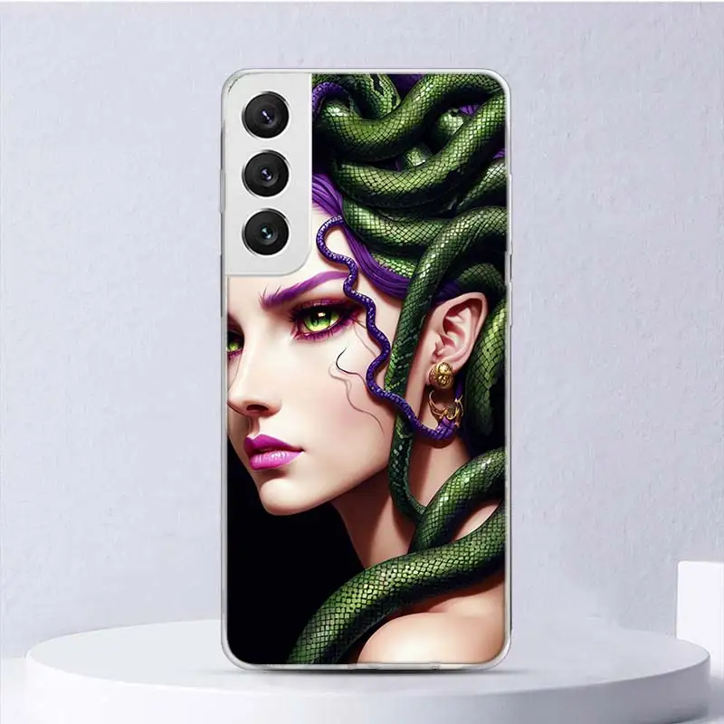 Medusa Greek Mythology Soft Case For Samsung Galaxy S24 S23 S22 S21 Ultra S20 FE S10 Plus Phone Cover S9 S8 + S10E Funda Coque