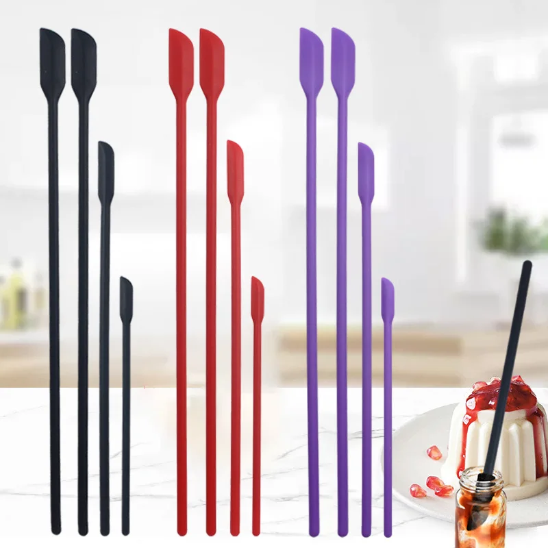 1Pc Makeup Bottle Scraper Mini Tip Spatula Jam Butter Cake Spatula Cooking Smooth Surface Scraper Baking Tool Honey Mixing Spoon