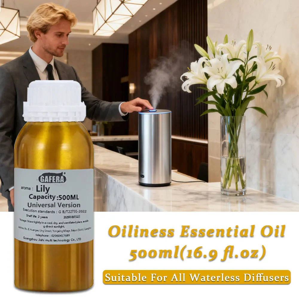 GAFERA 500ml (16.9 fl.oz) Lily/Shangri-La Essential Oils - For All Waterless Diffuser, Aroma Diffuser Replenish Aromatherapy Oil