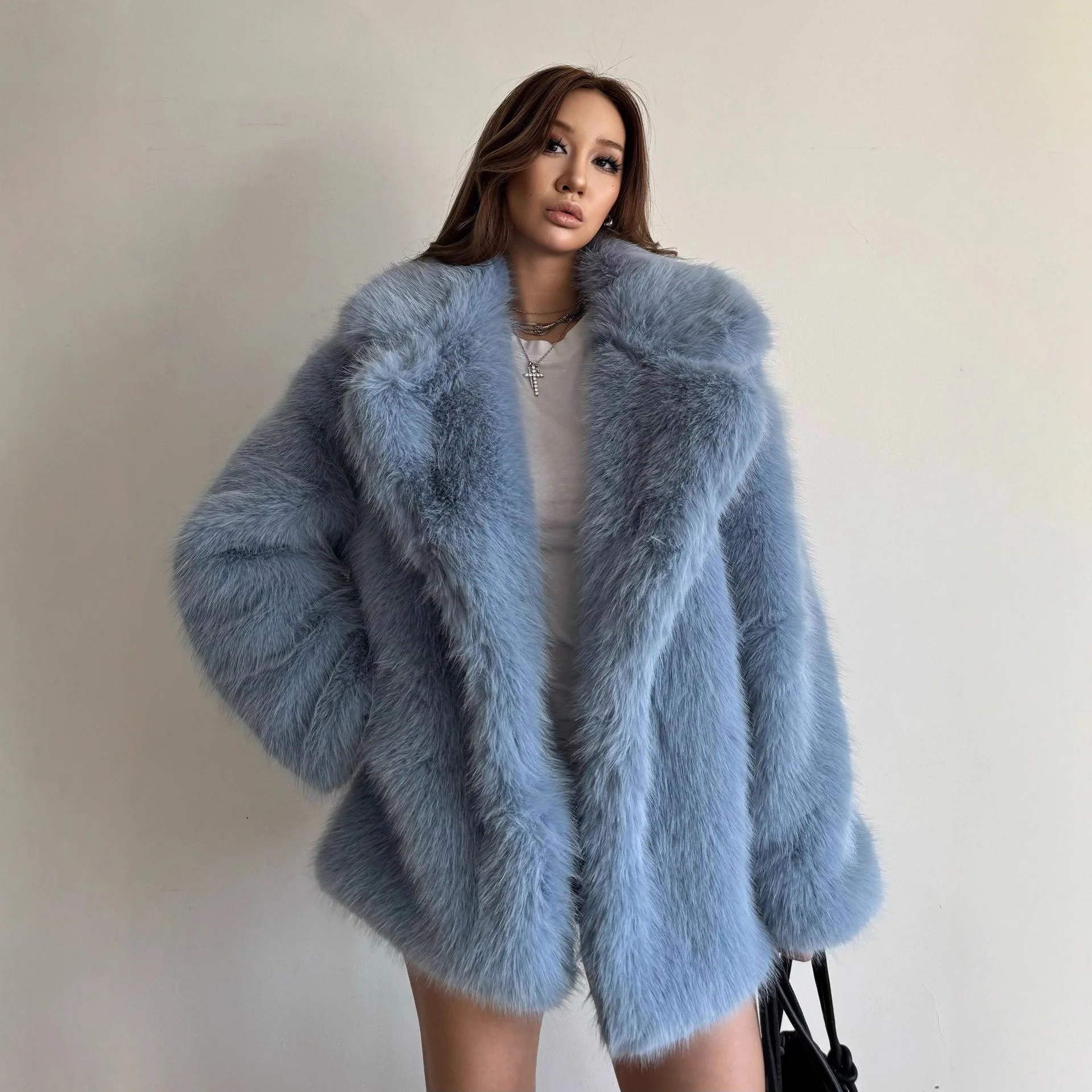 

Осенне-зимняя женская шуба из искусственного меха свободного кроя, теплая, для повседневной носки