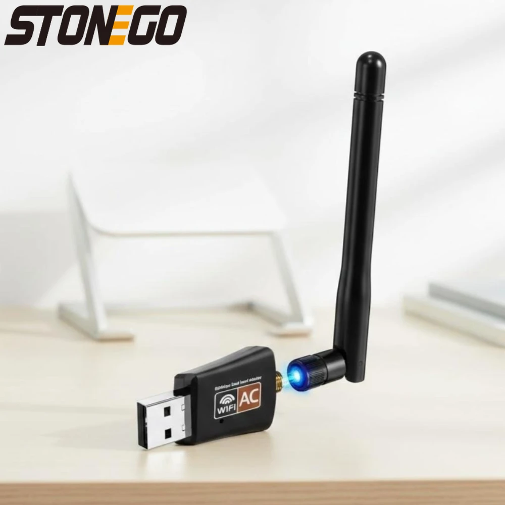 

AC600 USB WiFi Adapter Dual Band 24G 5GHz Wireless Dongle with Antenna Compatible with Windows 11 10 XP Mac Linux
