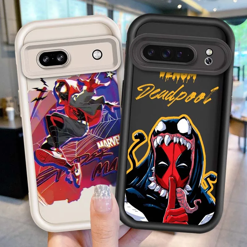 

Spider-Man Marvel Fashion Phone Case For Google Pixel 9 8A 8 7 7A Pro XL 5G Eye Ladder Soft TPU Shockproof Cover