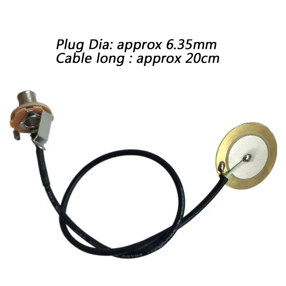 1pc Black Guitar Pickup Piezo Transducer Prewired Amplifier with 6.35MM Output Jack for Acoustic Guitar Ukulele