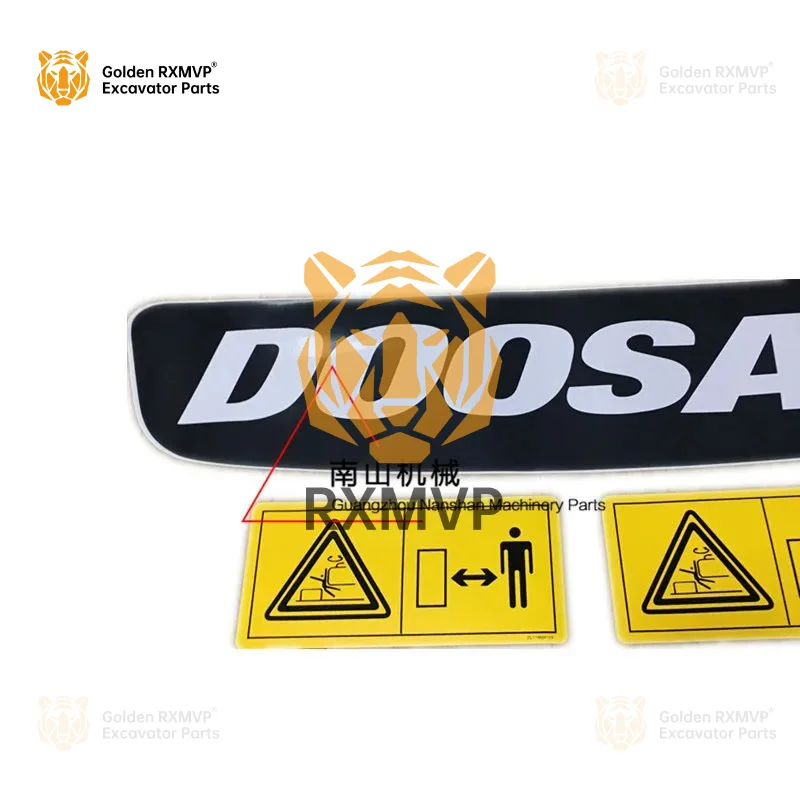 For Daewoo Doosan DX55 60 75 88-9C rear counterweight stickers color stripes danger stickers excavator accessories Excavator