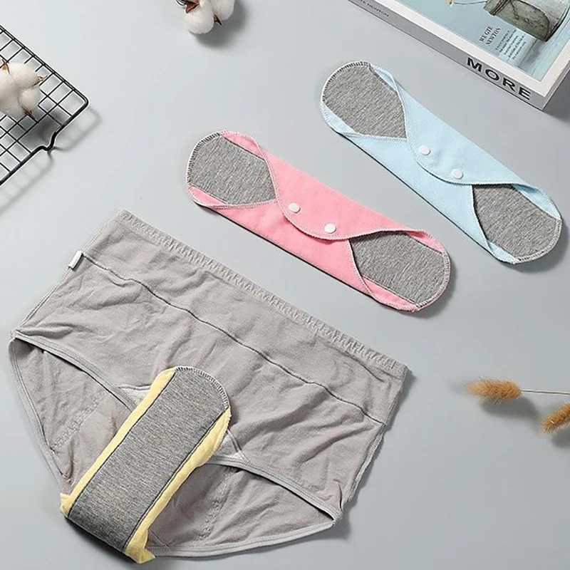 Bantalan Kain Tipis Katun Lembut Dapat Dicuci Celana Dalam Wanita Bantalan Sanitasi Serbet Bantalan Kebersihan Menstruasi Dapat Digunakan Kembali Harian