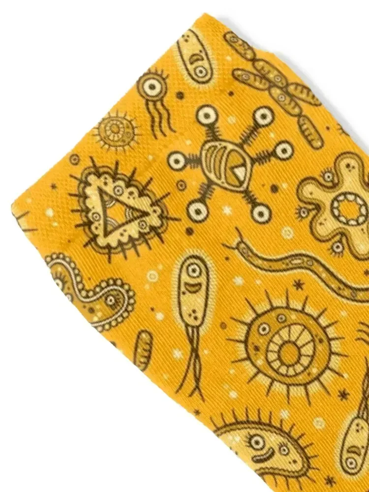 Cartoon Microbes - Yellow Socks Non-slip Soccer Novelties crazy Designer Man Socks Women's