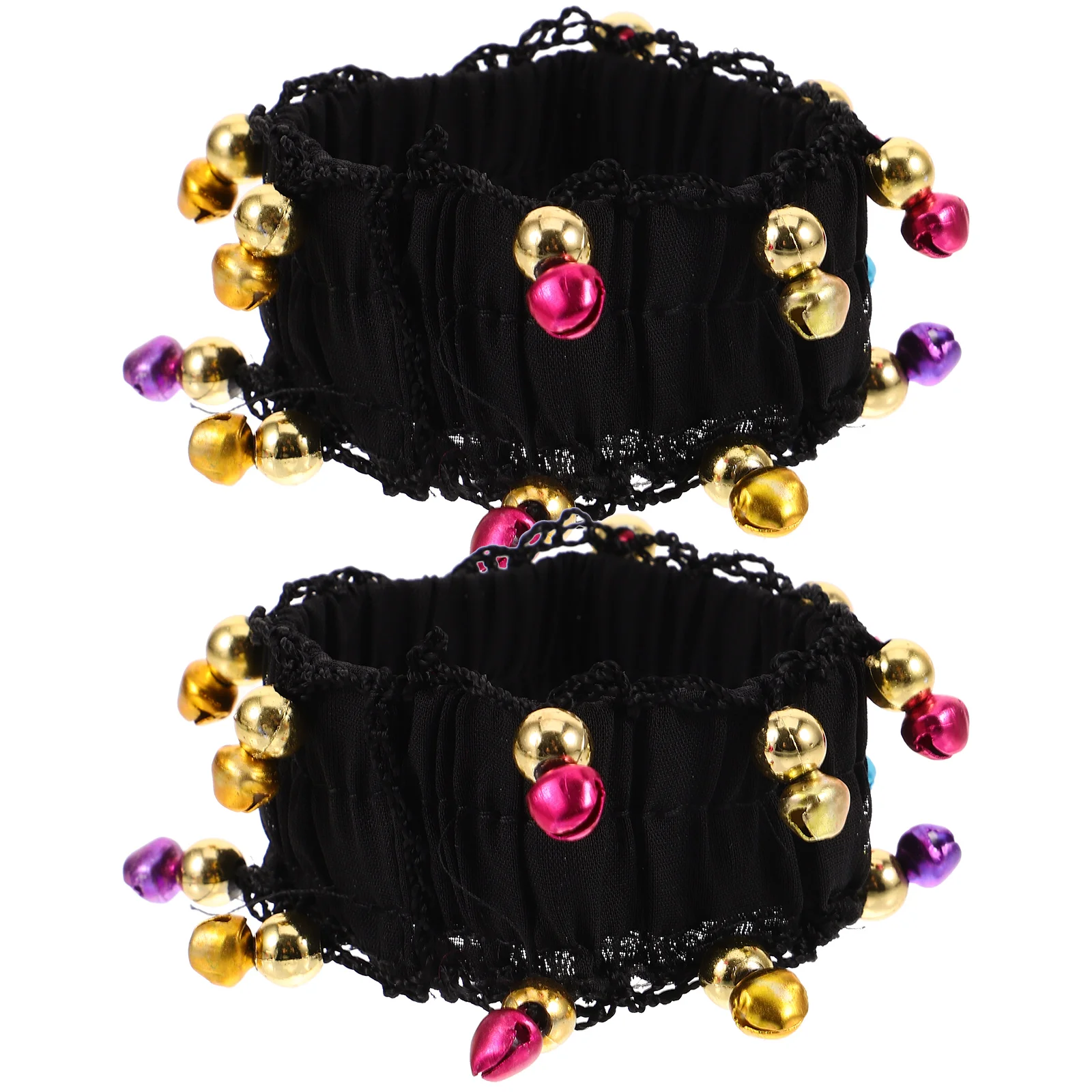 

Belly Dance Wrist Cuff Bell Red Pair Comfortable Washable Reusable Bracelet Arm Foot Chain