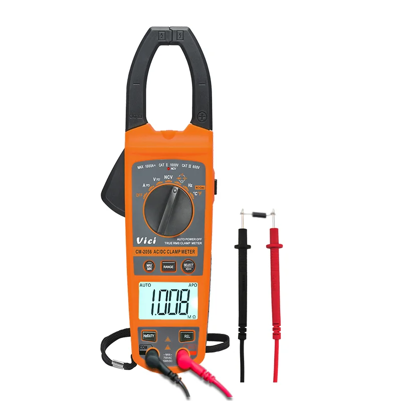 Vici-digital Clamp Meter 1000a True Rms Alicate Inteligente Amperímetro Multímetro Auto Rang dc Tensão Corrente ac hz Ohm Ncv Temp Tester