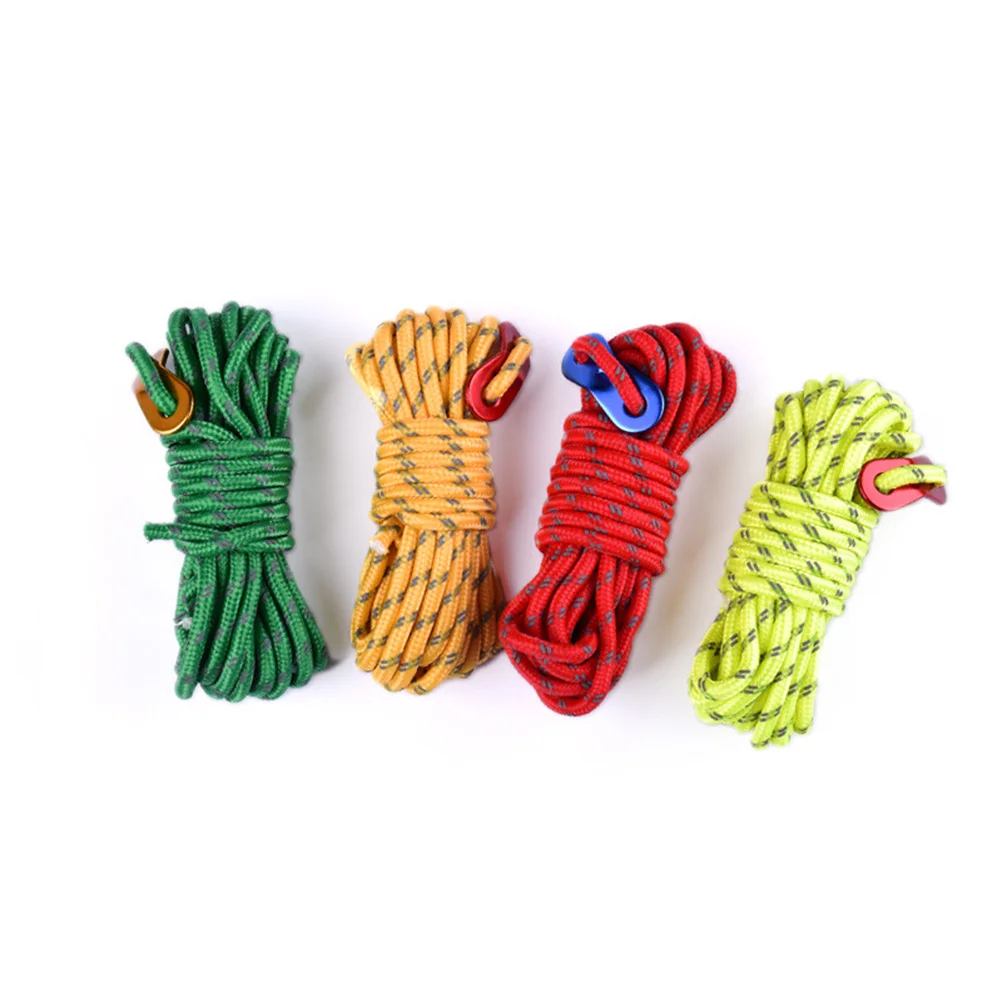 

4Pcs Windproof Reflective Rope Camping Guy Lines Tent Cord for Outdoor Hiking Backpacking Canopy Shelter Accessories