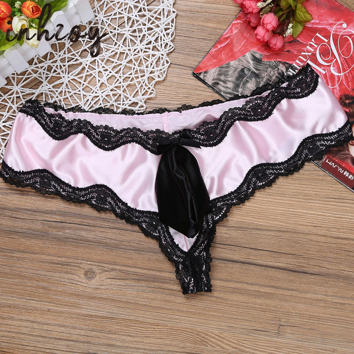 Mens Sissy Panties Lingerie Gay Male Satin Lace Crossdress Underwear Underpants Bulge Pouch Briefs Bikini Sleepwear