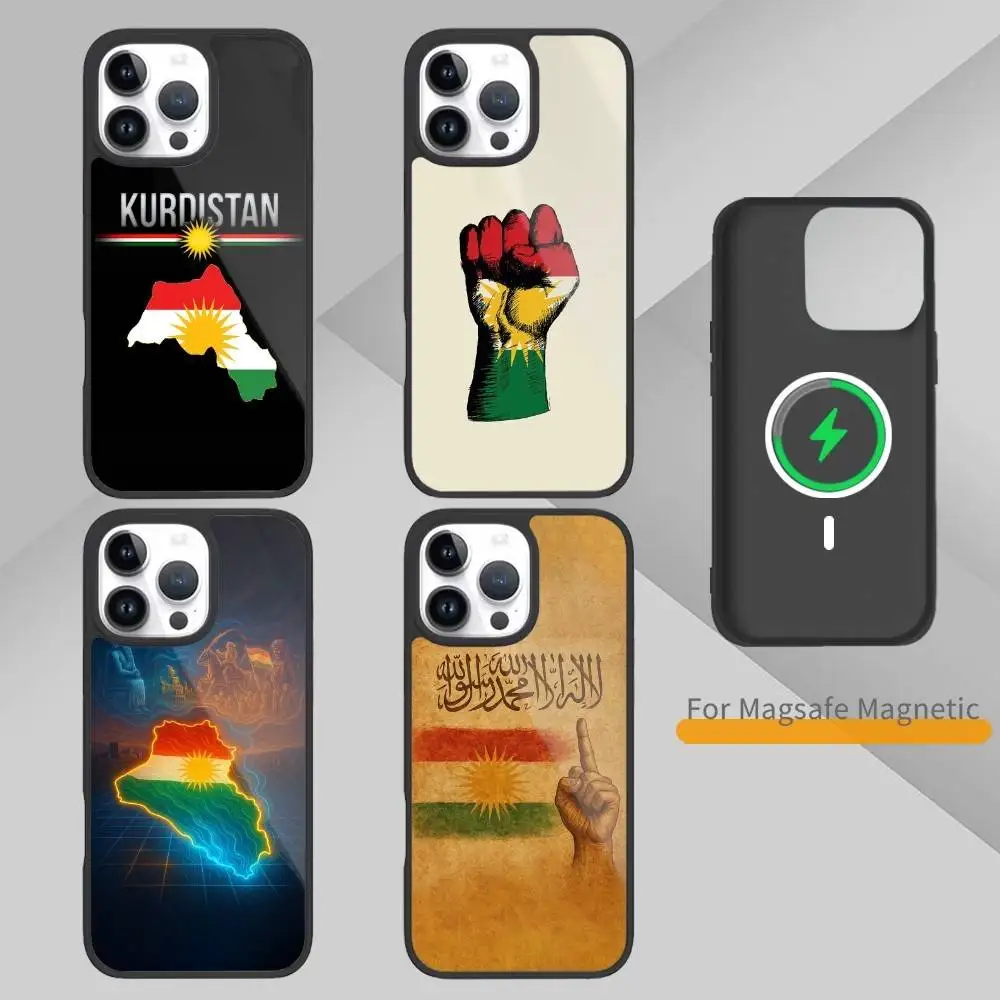 

K-Kurdistan Flag Phone Case For iPhone17,16,15,14,13,12,11 Plus,Pro Max Magnetic For Magsafe Wireless Charging