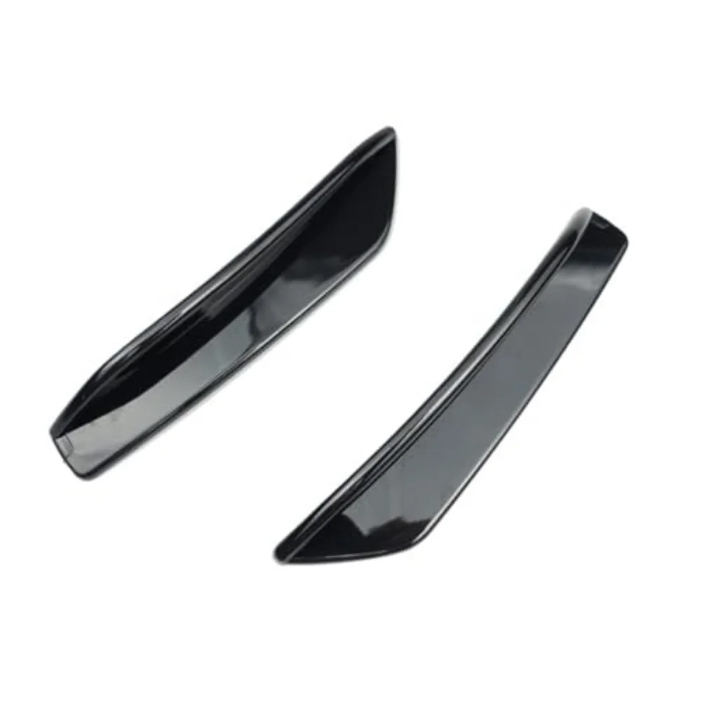 Bumper Side Fins Black Front Bumper Canards Lightweight Plastic Build Carbon Fiber Pattern Black Finish Design