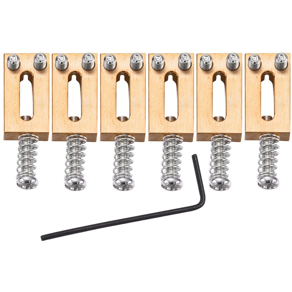 

6pcs Electric Guitar Bridge Saddle Locking Tremolo Saddles System Vibrato Tailpiece Durable Brass Construction Precise Module