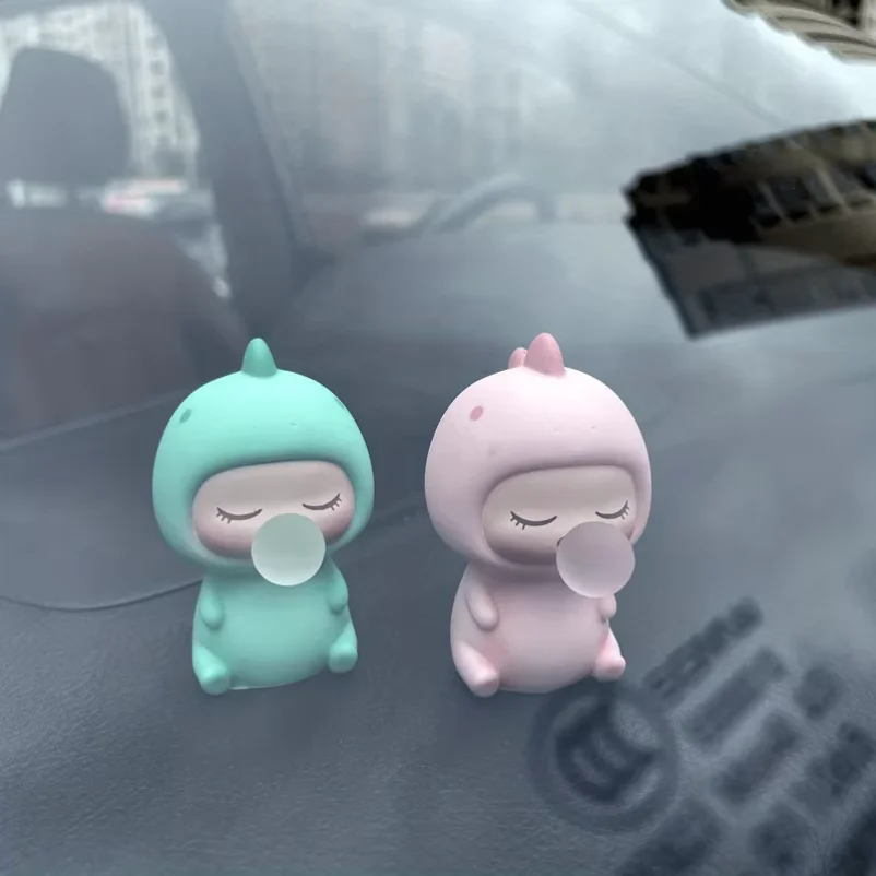 Picture 7: 1pc Bubble Dinosaur Car Decoration, Small Cute Creative Figure Car Interior Decoration