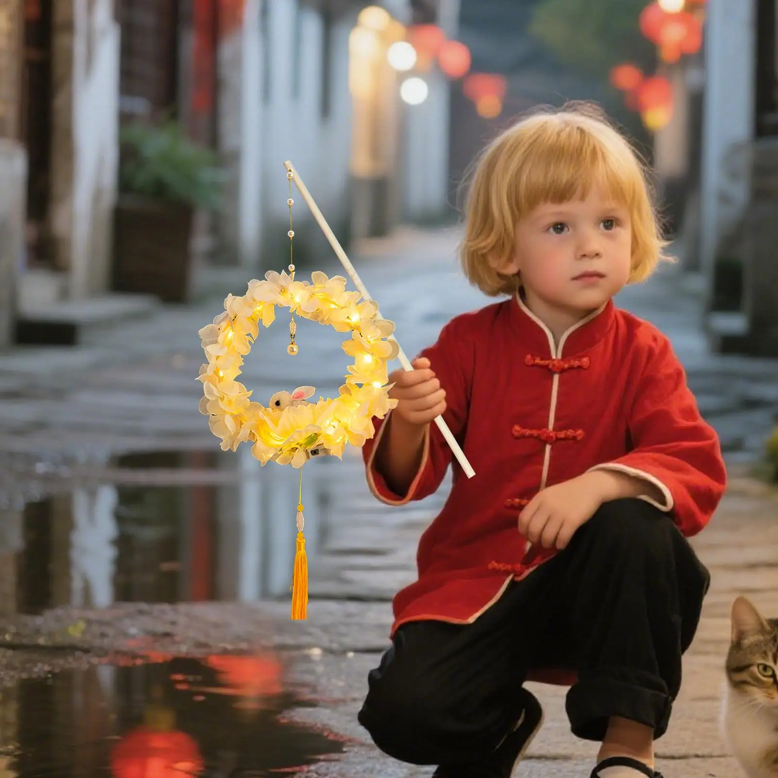 مهرجان منتصف الخريف فانوس عطلة فانوس الحرفية مجموعات لطيف المحمولة المحمولة أرنب زخرفة مهرجان كعكة القمر للأطفال #3