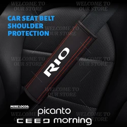 2pcs Car Interior For Ceed Picanto Rio Morning GT Emblem Seat Belt Cover Safety Belt Shoulder Protector Mats Auto Accessories
