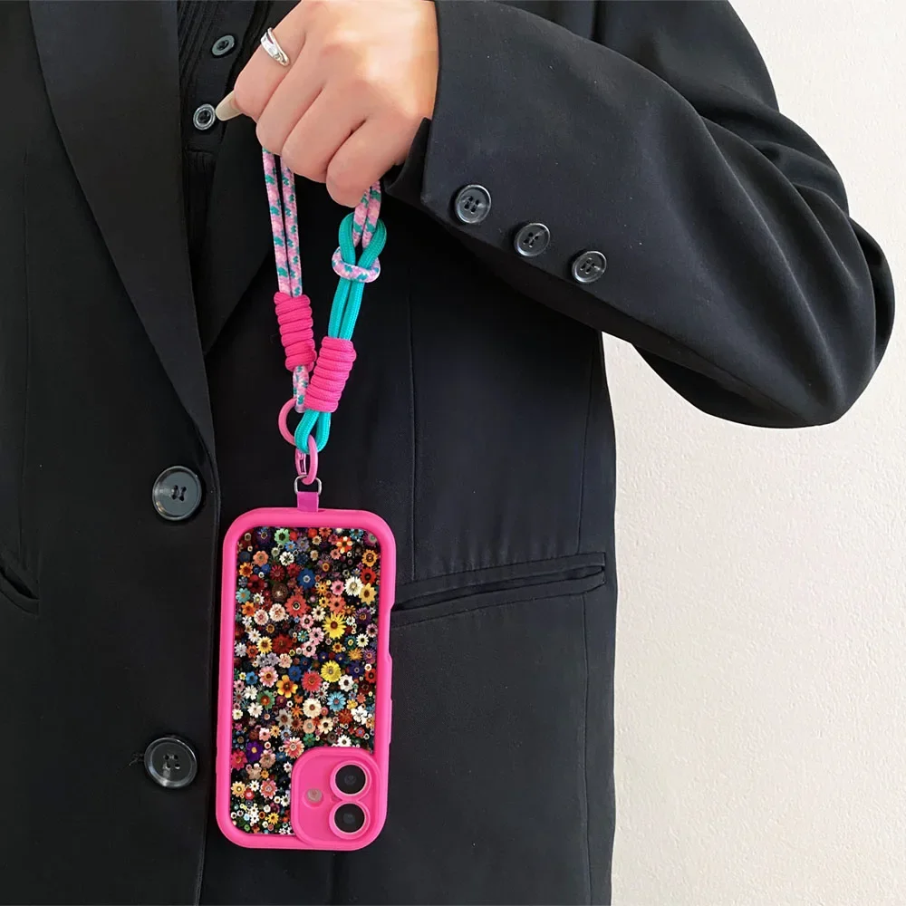 Cxd5 الملونة زهرة المعصم سلسلةLanyardCaseFor SamsungA56 55 36 26 16 06 15 35 25 54 34 24 73 53 21 71 51 31 72 52 32 14 12 17 07