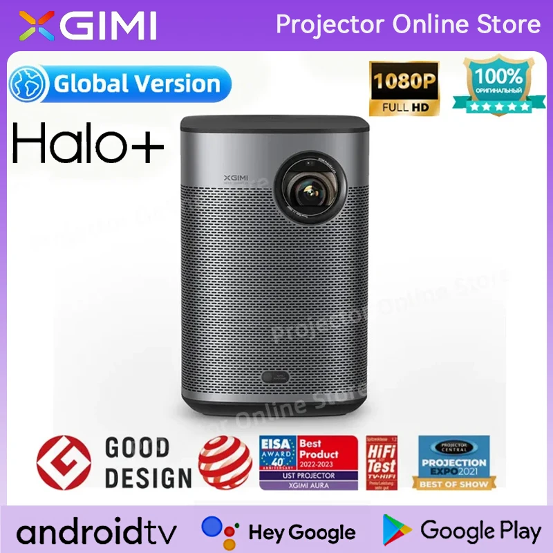 XGIMI Projector Halo Plus 1080P Mini Portable Projector Home Theater Screenless TV Android TV 3D Auto Focus Global Version