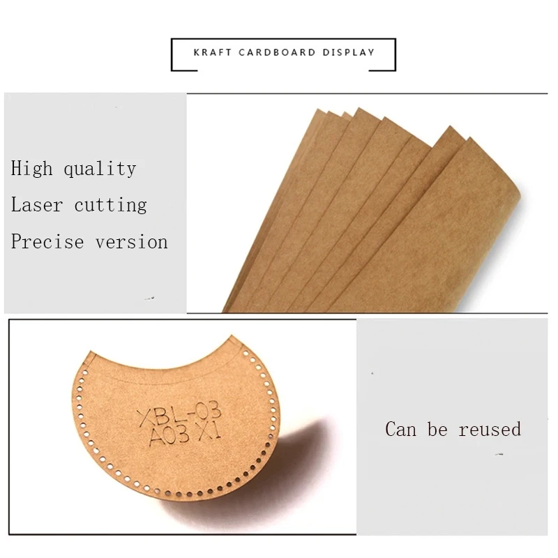 1 Set DIY Leather Handmade Card Holder Double Coin Card Storage Bag Sewing Pattern Hard Kraft Paper Stencil Template 7*10*0.5cm view 5