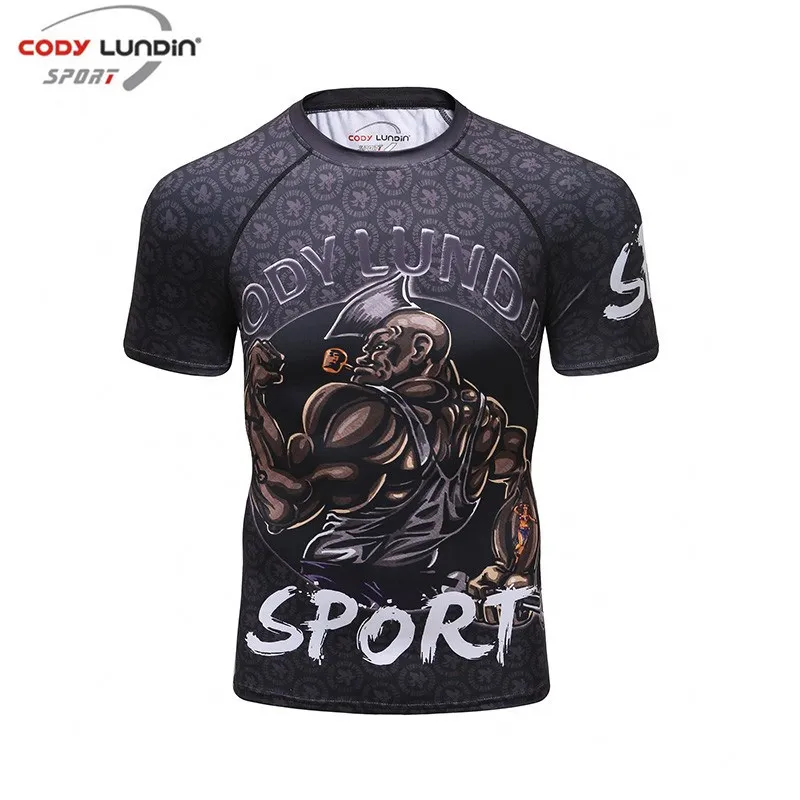 Cody Lundin Fashion 3D Pattern Sublimition Short Sleeve T-shirt Fitness Man Bjj Compression Rashguard  Jiu Jutsu Sportwear Tee