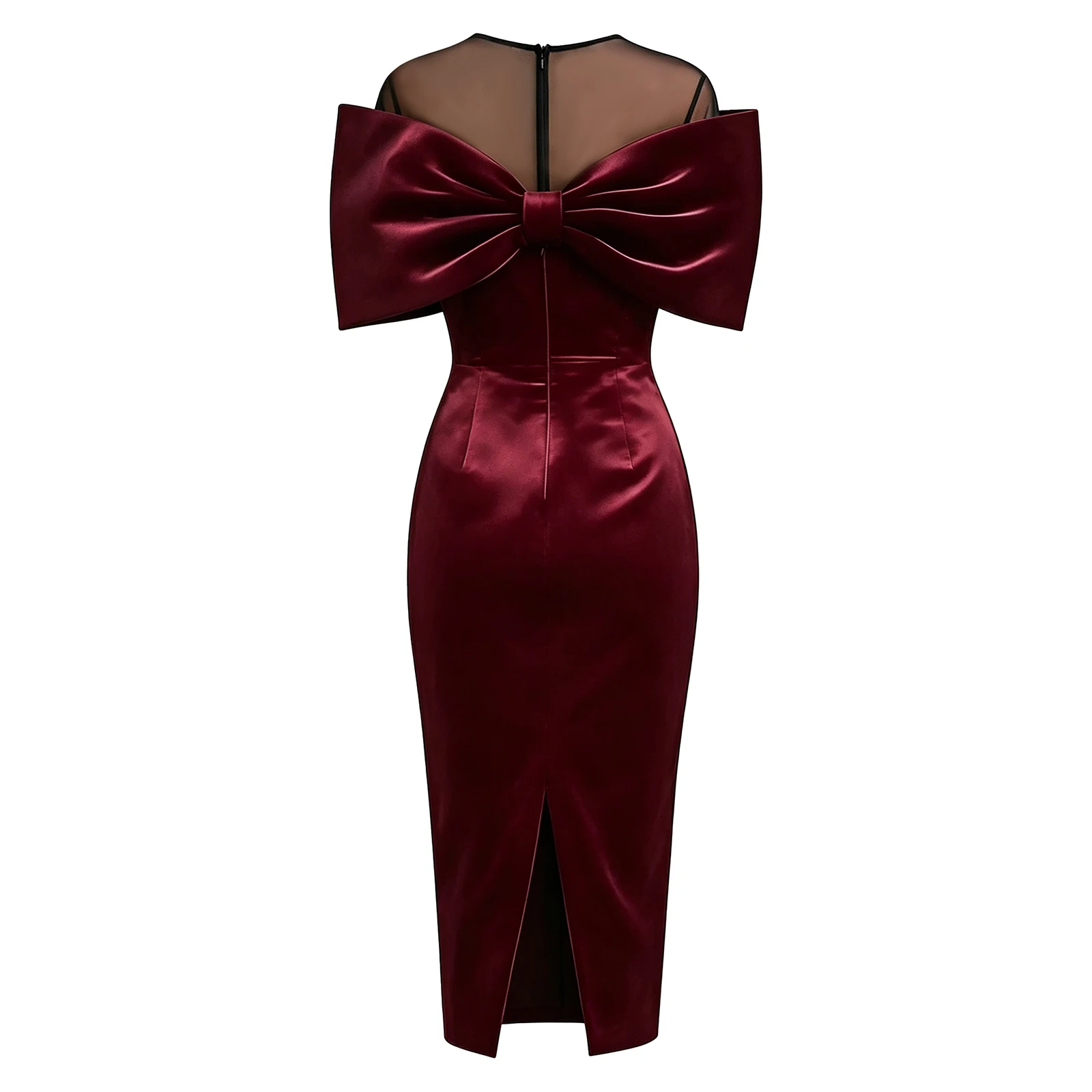 Wedding Guest Bodycon Dress Feminino Women Elegant Evening Dress Big Bow Velvet Prom Gown Off Shoulder Christmas Festival Dress