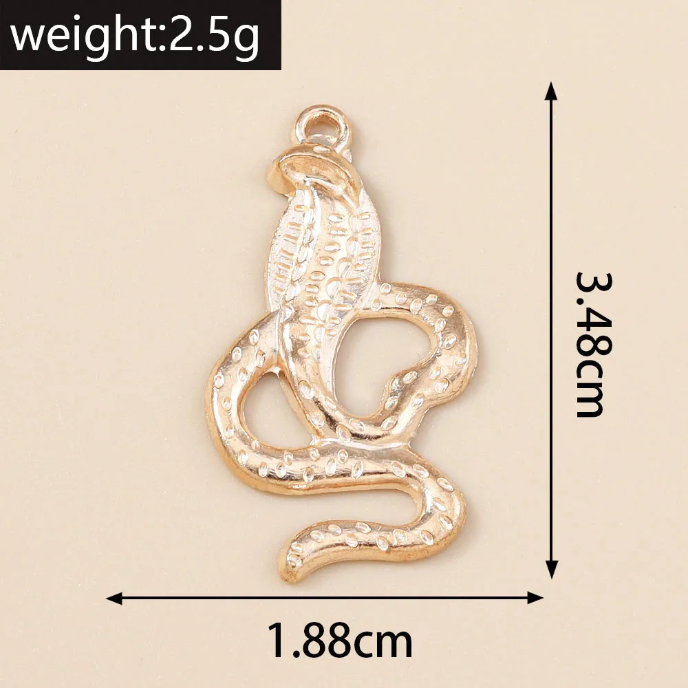 Leslie 10 Stück 18 x 34 mm goldfarbene Cobra-Schlangen-Anhänger für DIY handgefertigte Halsketten, Armbänder, Schmuckherstellung – Detail 1