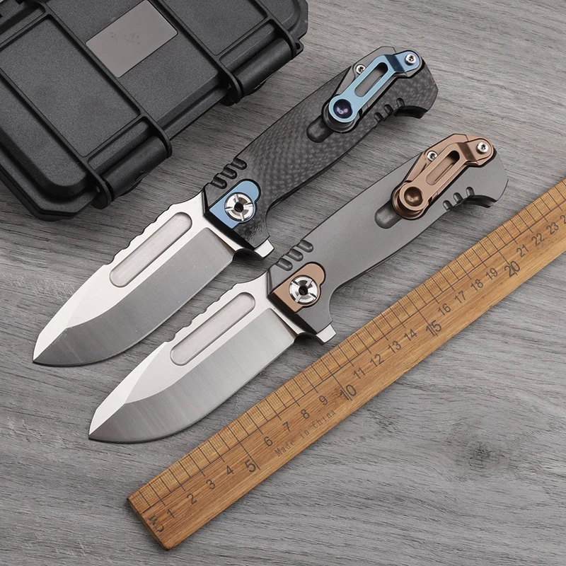 VG10 Steel Titanium Alloy/Carbon Fiber Handle Folding Knife Outdoor Camping Survival Tactics Defensive Practical Portable Tool