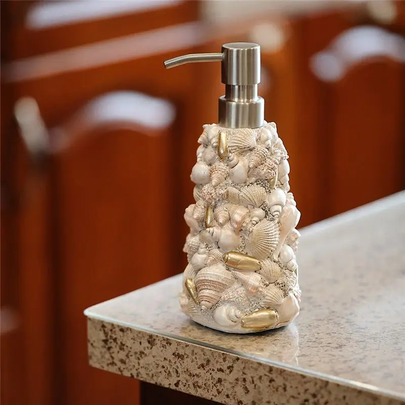FLYY-Seashells Seifenspender Seifenspender im Muscheldesign Seifenpumpflaschen mit rostfreier Edelstahlpumpe – Detail 3