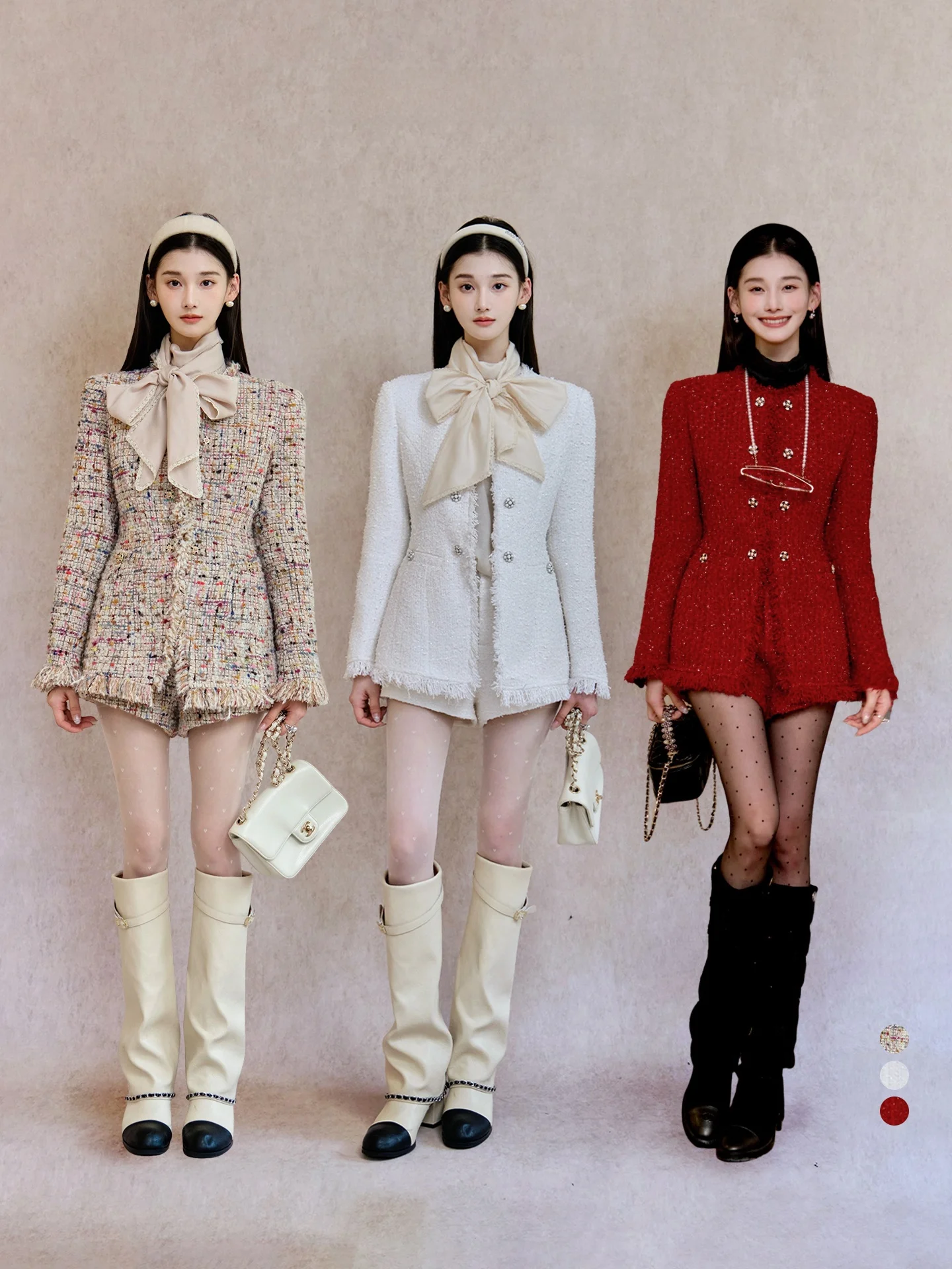 

ChillCozy Black Label Wool Blend Set Waist-Cinching Jacket Shorts Small Fragrance Style Women's Fashion Winter Spring Outfit