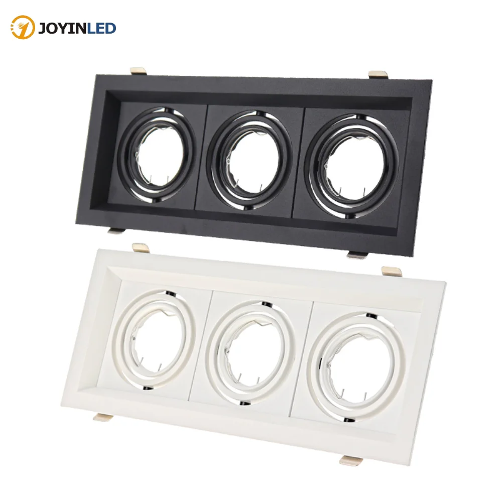 

2pcs for GU10 MR16 Bulb Light Fittings Holder Spotlight Embedded Led Ceiling Frame Downlight Fixture Black White Squar