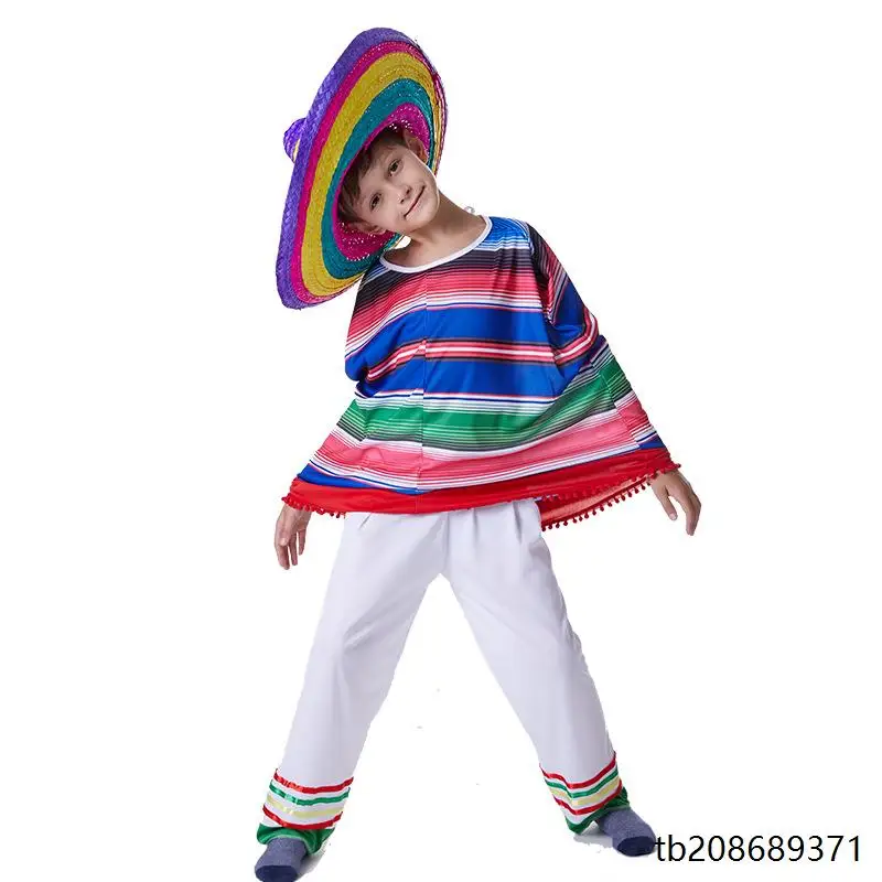 loween Ethnic Sle Cosplay Costume with Hat Children's Performance Clothes Coat And St Hat National Sle